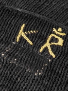 Kartik Research - Logo-Embroidered Knitted Silk Sweater - Black