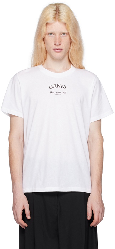 Photo: GANNI White Relaxed T-Shirt