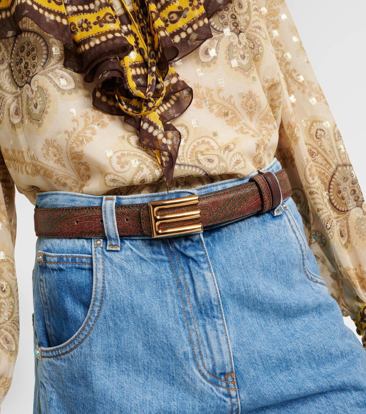 Etro Paisley faux leather belt Etro