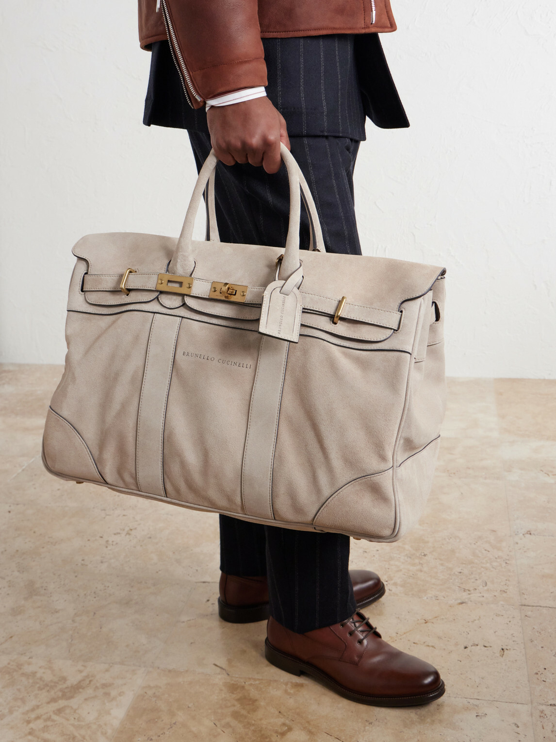 Brunello Cucinelli - Country Suede Weekend Bag - Neutrals