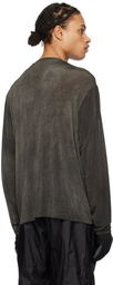 AMOMENTO Gray Oversized Long Sleeve T-Shirt