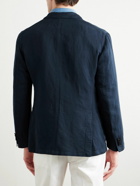 Boglioli - K-Jacket Double-Breasted Cotton and Linen-Blend Twill Blazer - Blue