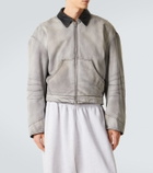 Acne Studios Leather-trimmed denim jacket
