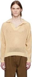 CMMN SWDN Beige Arram Open Knit Polo