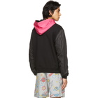 Moschino Black and Pink Hyperspace Zip-Up Hoodie