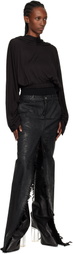 Rick Owens Black Concordians Cropped Tunic Hoodie