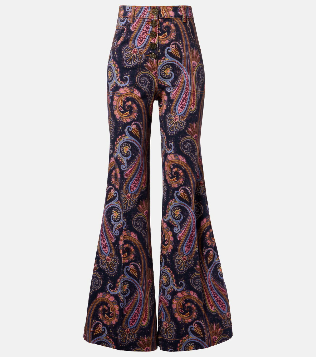 Etro Paisley cotton-blend flared pants