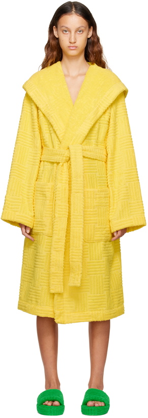 Photo: Bottega Veneta Yellow Intreccio Bathrobe