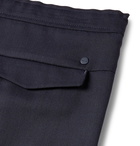 NN07 - Navy Slim-Fit Pleated Woven Drawstring Trousers - Navy