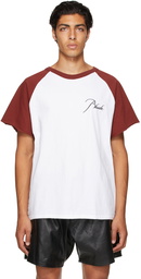 Rhude Red & White Raglan Logo T-Shirt