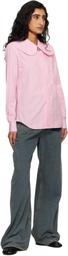Comme des Garçons Girl Pink & White Cotton Poplin Gingham Check Shirt