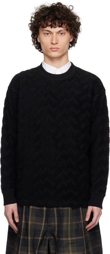 Photo: Comme des Garçons Homme Black Pilled Jacquard Check Pattern Sweatshirt