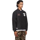 AAPE by A Bathing Ape Black Graphic Coach Jacket