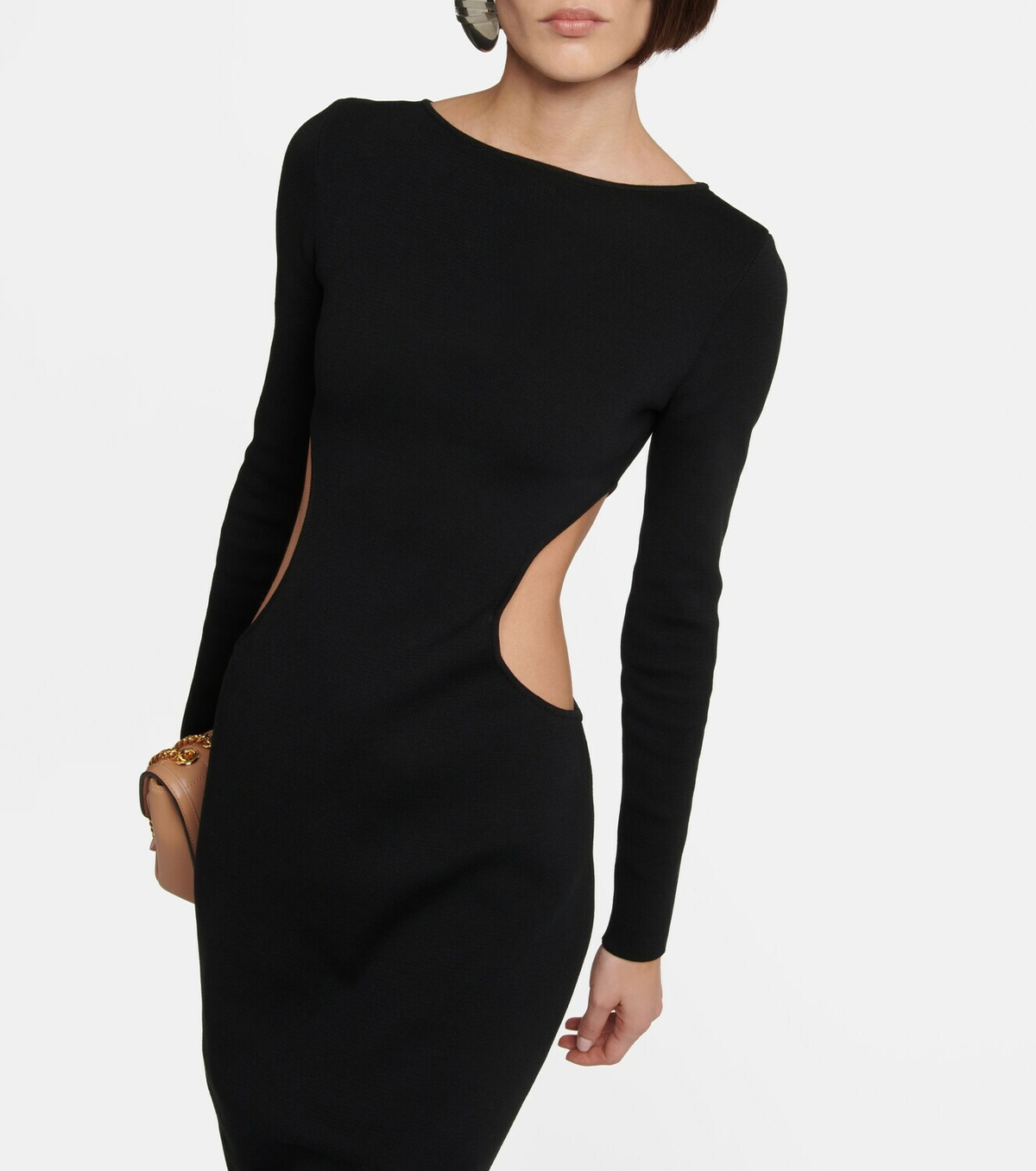 GUCCI★素敵！BLACK CUT OUT HEART PLEATED SLEEVES DRESS GUCCI☆素敵！BLACK CUT OUT HEART PLEATED SLEEVES DRESS