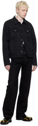 Stefan Cooke Black Cable Corded Jeans