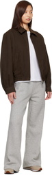 ANINE BING Gray Kacey Monogram Sweatpants