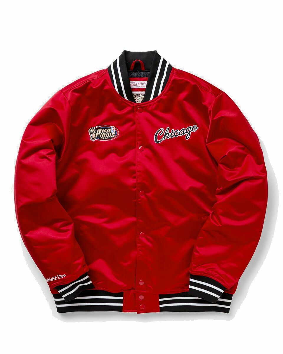 Photo: Mitchell & Ness Nba Heavyweight Satin Jacket Chicago Bulls Red - Mens - College Jackets/Team Jackets