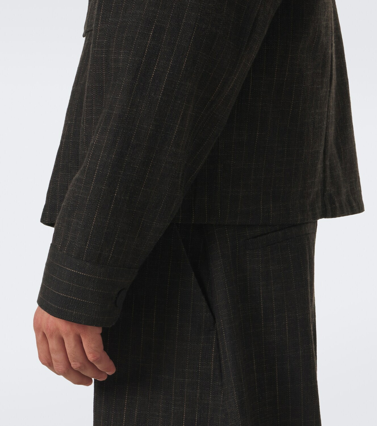 Studio Nicholson Kelver striped cotton and wool-blend jacket