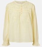 Velvet Byrdie lace-trimmed cotton blouse