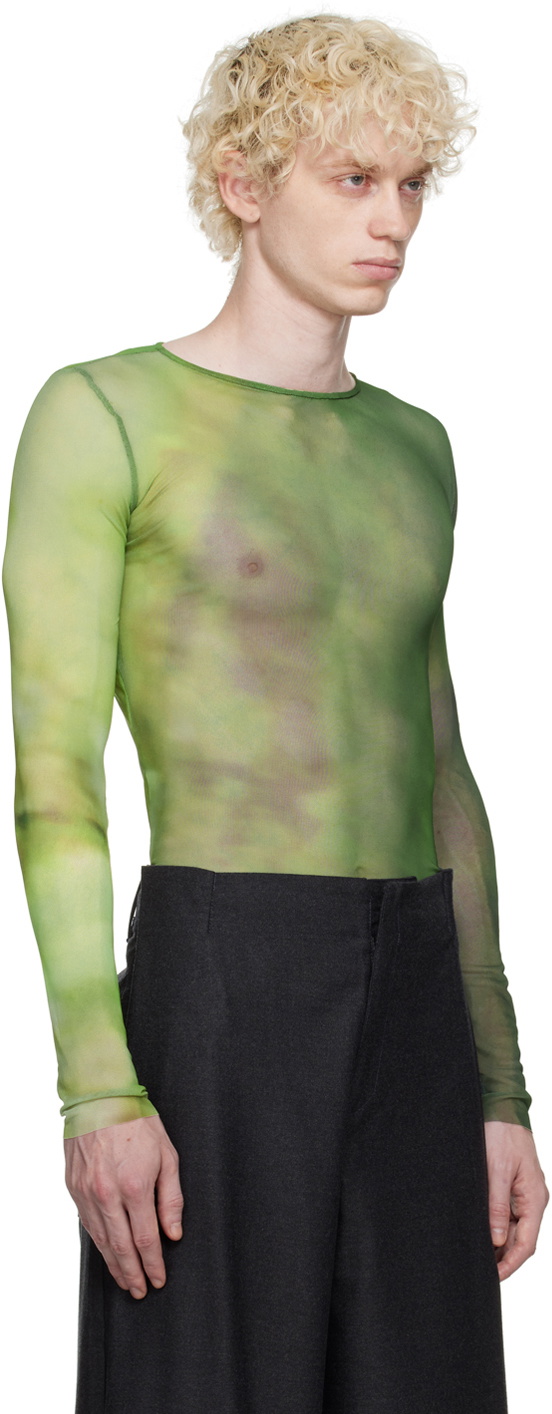 green mesh top long sleeve