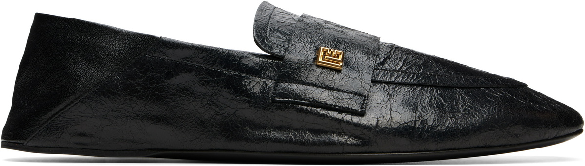 BALMAIN Black Flat Loafers