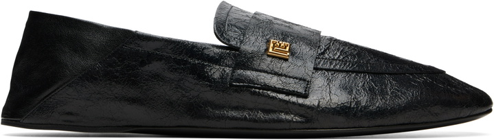 Photo: BALMAIN Black Flat Loafers