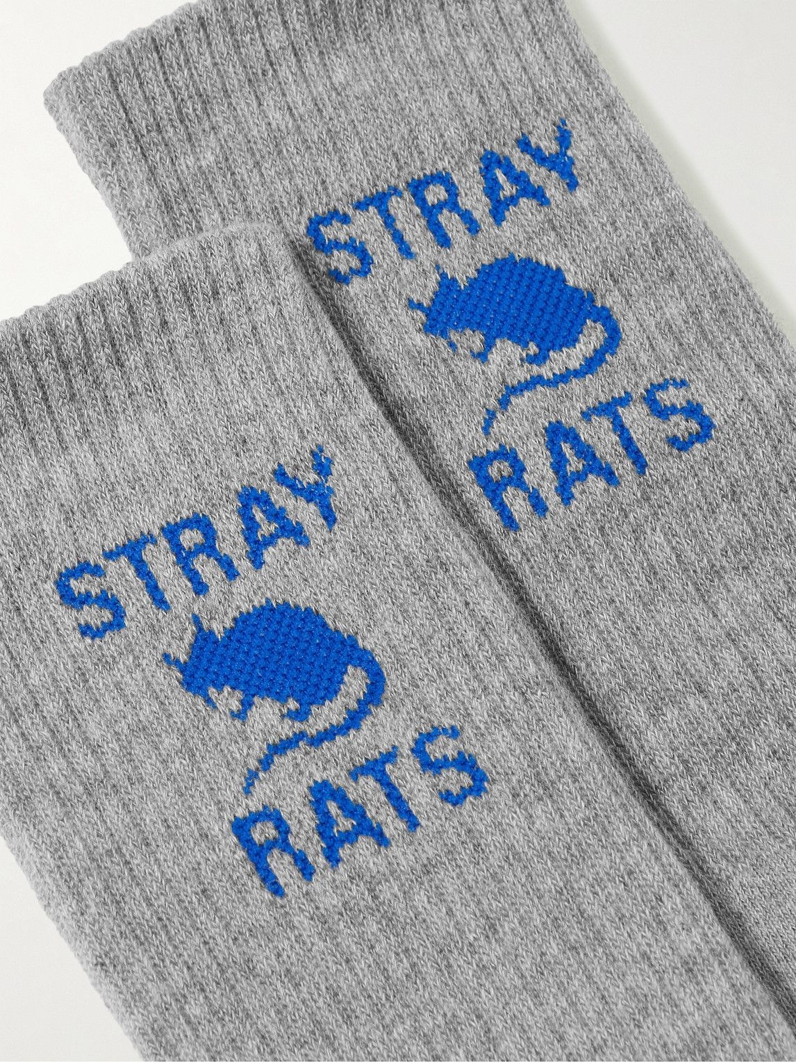 Stray Rats - Logo-Intarsia Cotton-Blend Socks