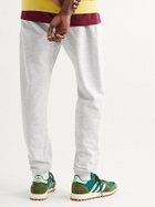 FRIENDS WITH ANIMALS - Tapered Printed Cotton-Blend Jersey Sweatpants - Gray