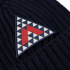 Moncler Men's Geometric Pattern Beanie in Navy