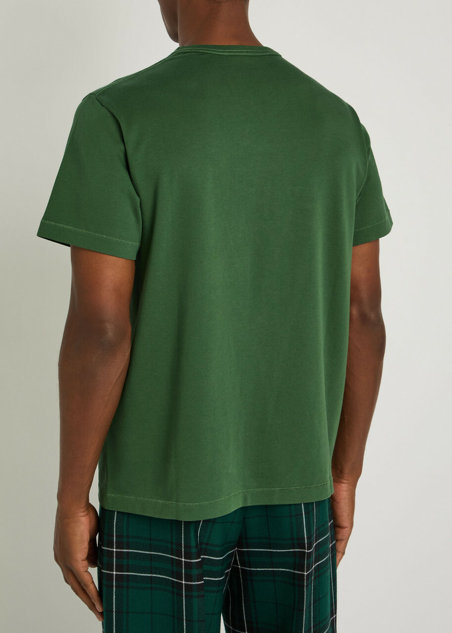 JW Anderson Ribbon Anchor Embroidered Cotton T-shirt Green