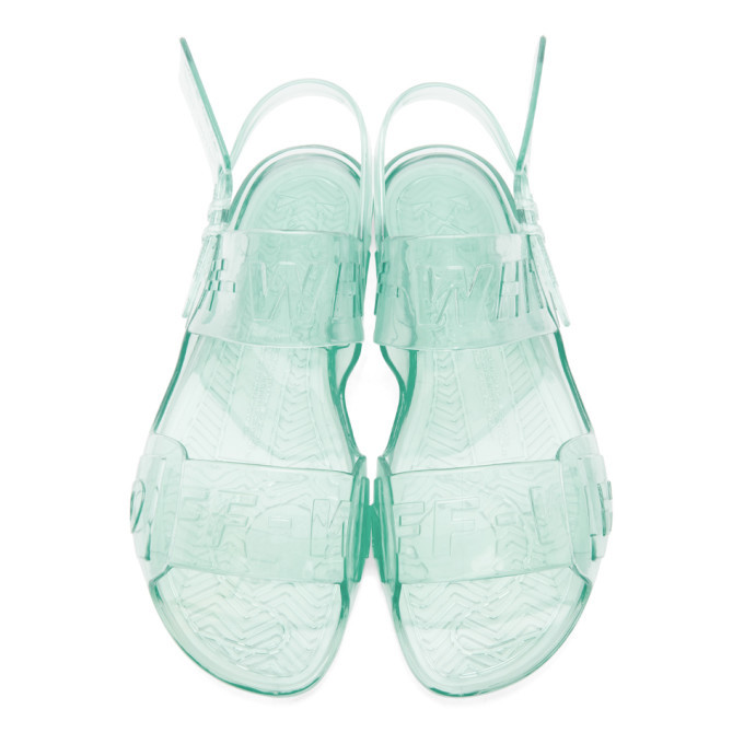 Off white cheap jelly sandals blue