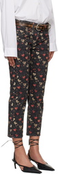 R13 Black Straight-Leg Boy Jeans
