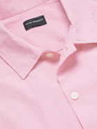 Club Monaco - Camp-Collar Cotton-Blend Seersucker Shirt - Pink