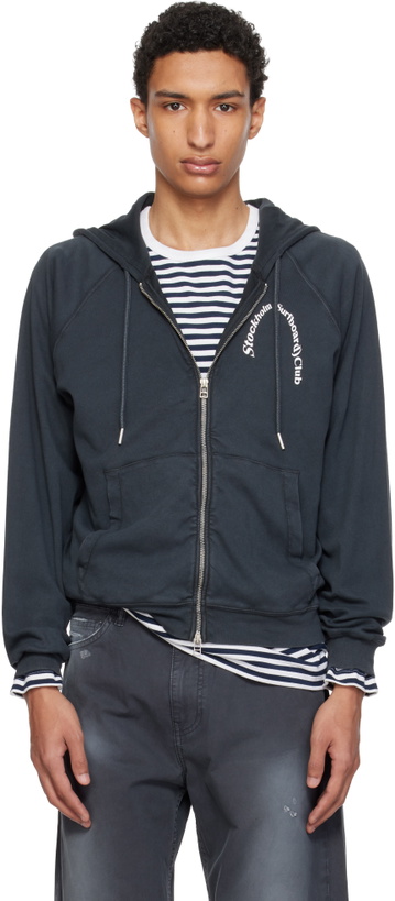 Photo: Stockholm (Surfboard) Club Black Logo Zip Hoodie