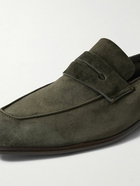 Zegna - L'Asola Suede Penny Loafers - Green