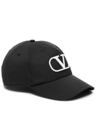 Valentino Vlogo-embroidered Shell cap Black