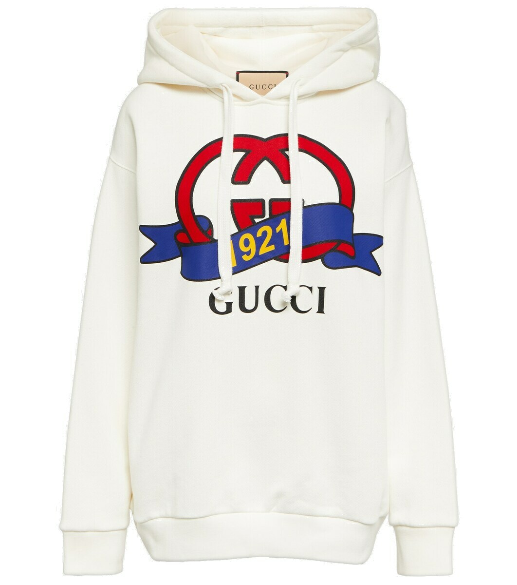 スウェット・トレーナー GUCCI 'Gucci Incrocio GG' print hoodie Gucci Interlocking G cotton jersey hoodie Gucci