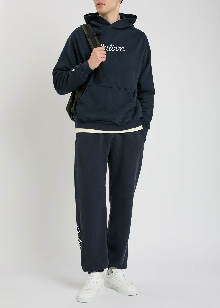 Malbon Clubhouse Logo Cotton Sweatpants Navy