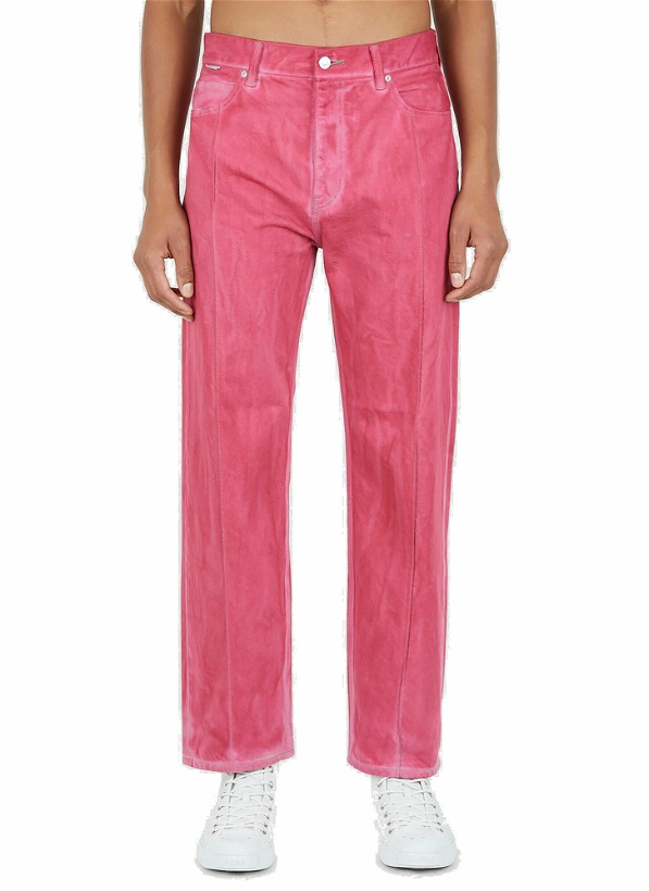 Photo: Hand Dyed Jeans in Pink