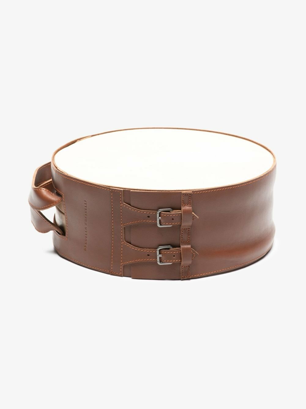 Brunello Cucinelli Neutral Leather And Wood Tamburello Game
