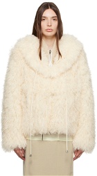 Kijun Off-White Fluffy Faux-Fur Jacket