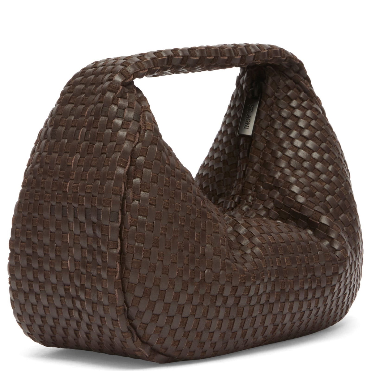 ST. Agni Women's Lattice Weave Mini Bon Bon Bag in Coffee 