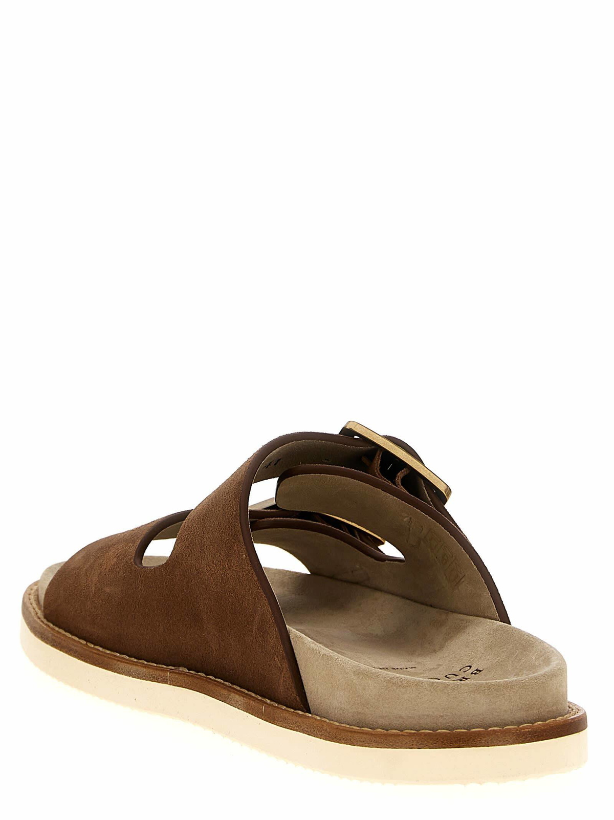 サンダル BRUNELLO CUCINELLI Urban Slides in washed suede Suede urban slides for Man in Hazelnut | Brunello Cucinelli