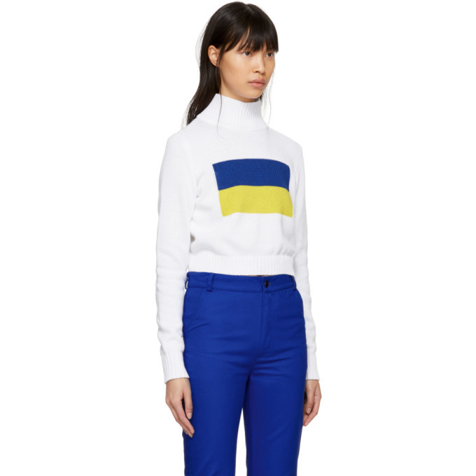 Anton Belinskiy White Mock Neck Sweater