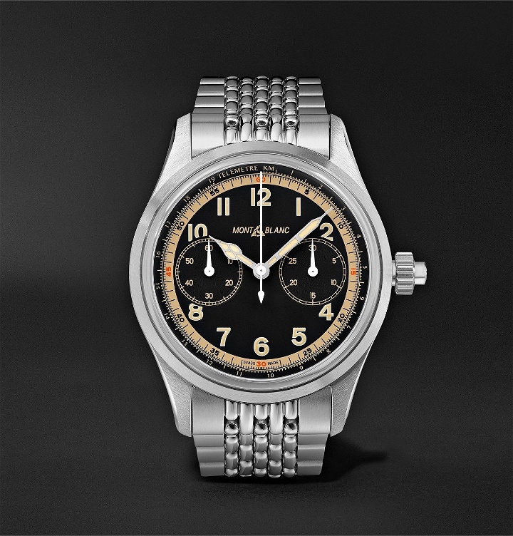 Photo: MONTBLANC - 1858 Monopusher Automatic Chronograph 42mm Stainless Steel, Ref. No. 125582 - Black
