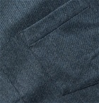 Sunspel - Button-Down Collar Brushed Cotton-Flannel Shirt - Blue