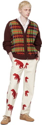 Bode White Bear Appliqué Trousers