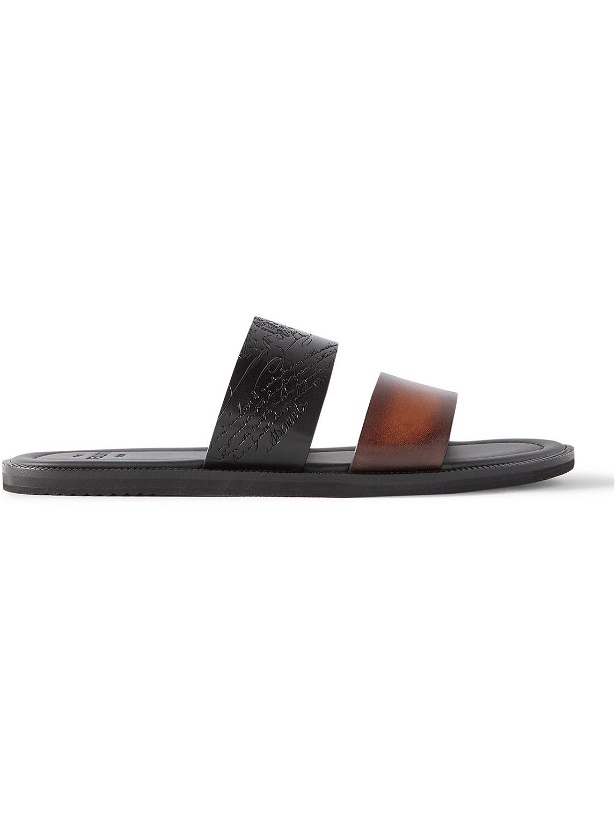 Photo: Berluti - Debossed Venezia Leather Sandals - Brown