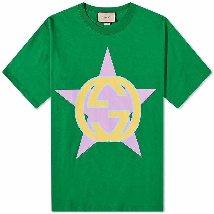 Photo: Gucci Men's Star Interlock GG T-Shirt in Green
