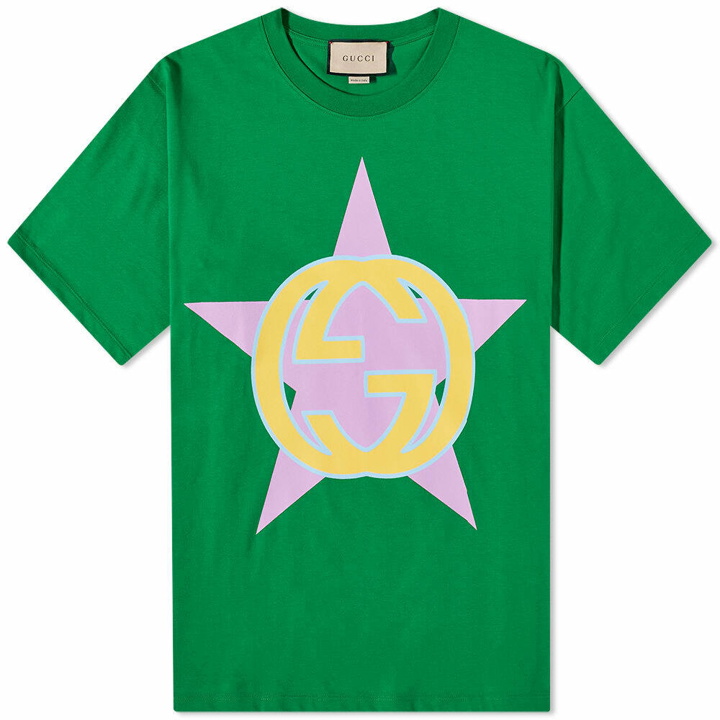 Photo: Gucci Men's Star Interlock GG T-Shirt in Green